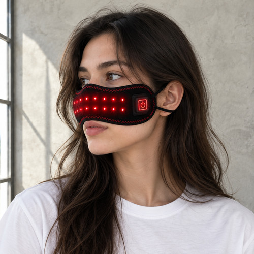 Red light nose mask with - red, heat