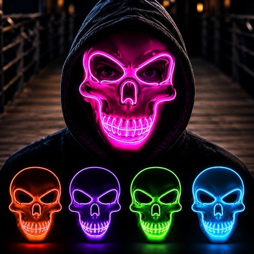 Light skeleton mask - light, up