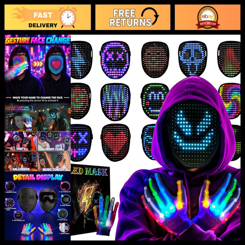 Light led mask gloves - light,