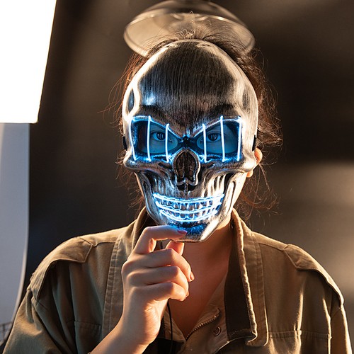 Led light halloween mask - halloween,