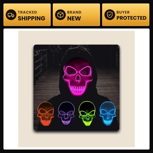 Led luminous skull mask - led,