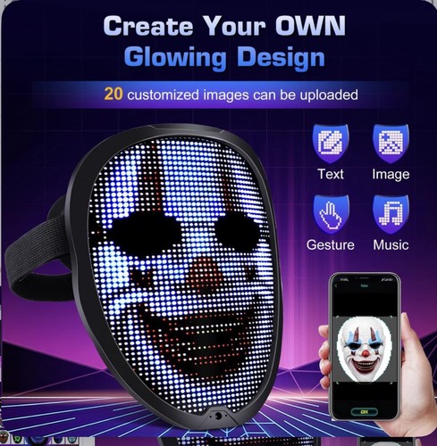 Led mask halloween light - led, up