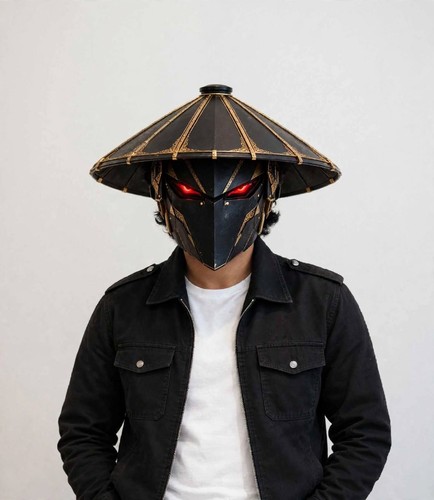 Cyberpunk samurai mask led - samurai,