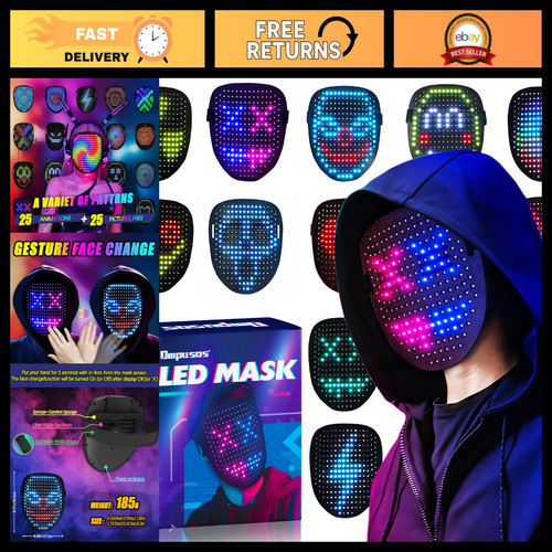 Led light mask with gesture - up,