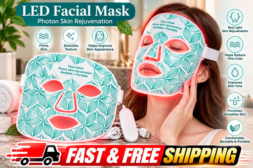 Infrared red light face mask - red,