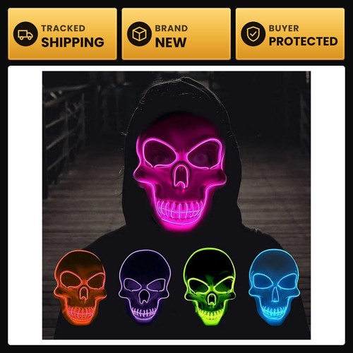 Led skull face mask - led, full